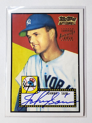 Johnny Sain 2002 Team Topps Legends Autograph #TT-JS Auto card New York Yankees