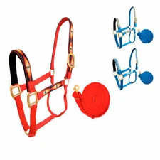 Derby Originals Nylon Horse Halter w/ 10' Lead - 6 Mo Warranty