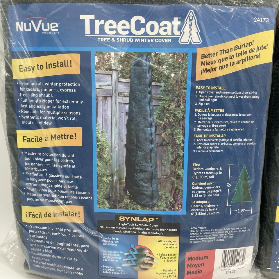 Lote de 2 - Abrigo de árbol NuVue 24173 cubierta de invierno para árboles y arbustos mediana 6' de alto Foto 3 de 4