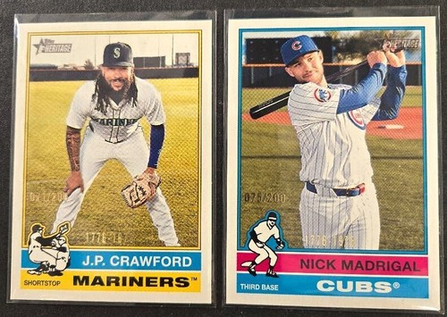 2025 Topps Heritage - BICENTENNIAL /200 - LOT x2 (Madrigal, Crawford)