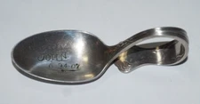 John 6-24-1907 Rogers & Bro A1 Infant Baby Spoon Silver Plate Curled Handle