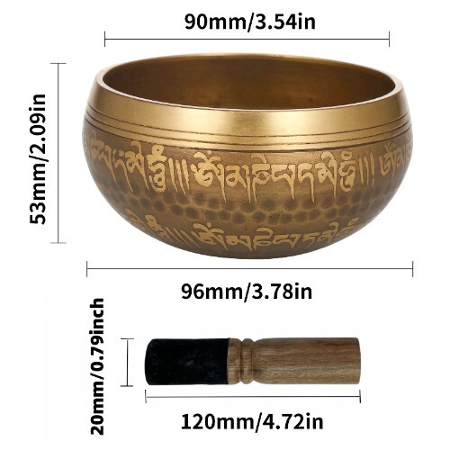 Tibetan Singing Bowl Set Divine Eye Unique Meditation Yoga Stress Relief Prayer - Bild 2 von 13