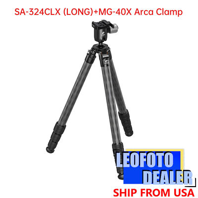 Leofoto SA-324CLX+MG-40X Arca Clamp Outdoors Tripod with Ballhead