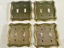 4 Beautiful Gold Metal double outlet light sw...