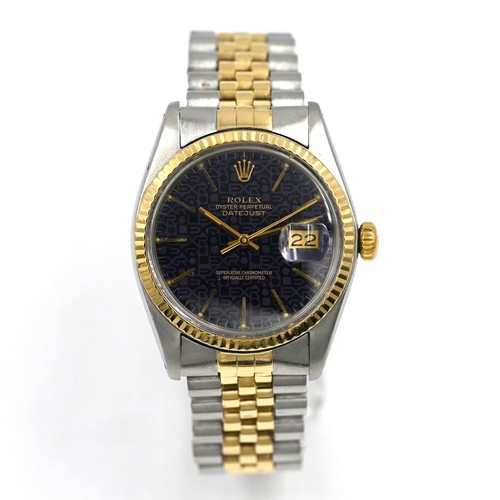 ROLEX OYSTER PERPETUAL DATEJUST 16013 WRISTWATCH JUBILEE DIAL 18K GOLD SS C1979