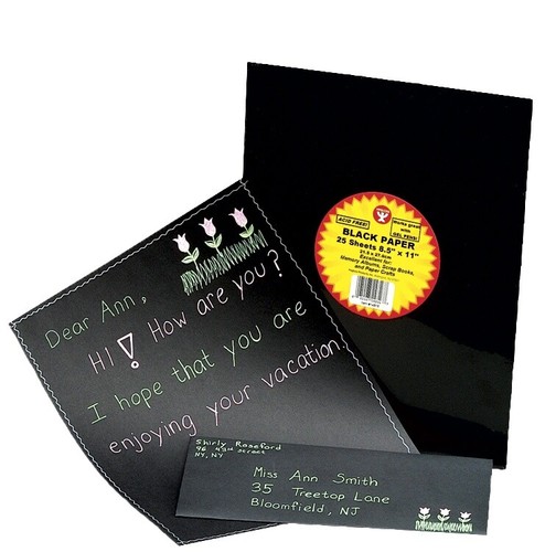 Hygloss Black Paper 8.5"X11" 25/Pkg-2-Sided