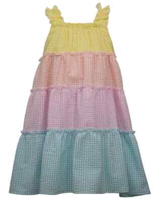 BONNIE JEAN Toddler Girls Color Blocked Seersucker Sundress Multicolor Size 2T