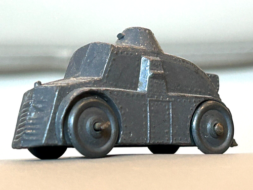 Prewar Dime Store Crescent Armored Car Slush Mold Lead Cast Barclay Charbens Toy