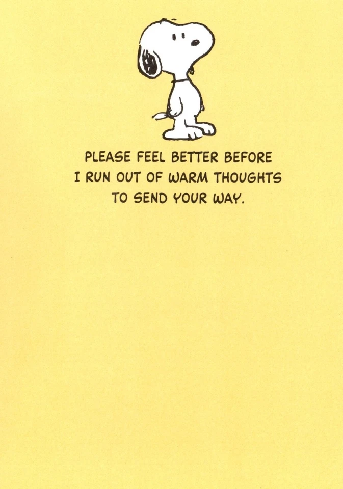 Peanuts Snoopy Get Well Soon Wishes Swarm Thoughts Hallmark Greeting Card - Image 2 of 3