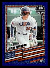 2026 Panini USA Baseball Stars & Stripes Grady Emerson 155 Blue Disco Prizm /149