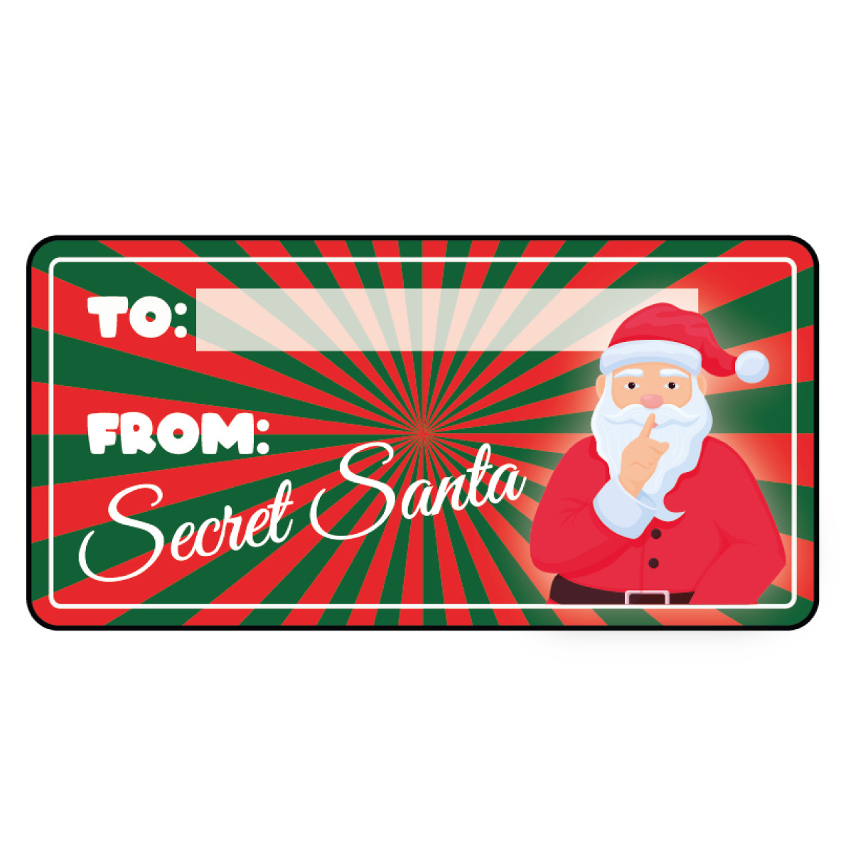 72 Secret Santa Labels, Christmas Stamp 60mm x 28mm