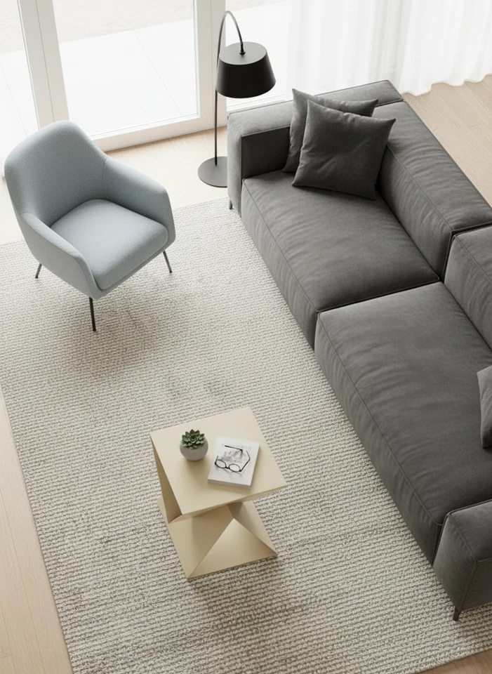 Modern white Geometric Side Table – Luxury Designer Coffee Table for Living Room - Image 3 of 4