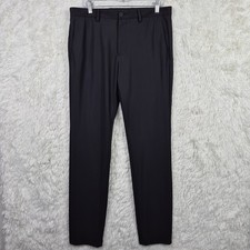 Theory Men's Zaine Precision Ponte Black Performance Dress Pants 33x30 Staple