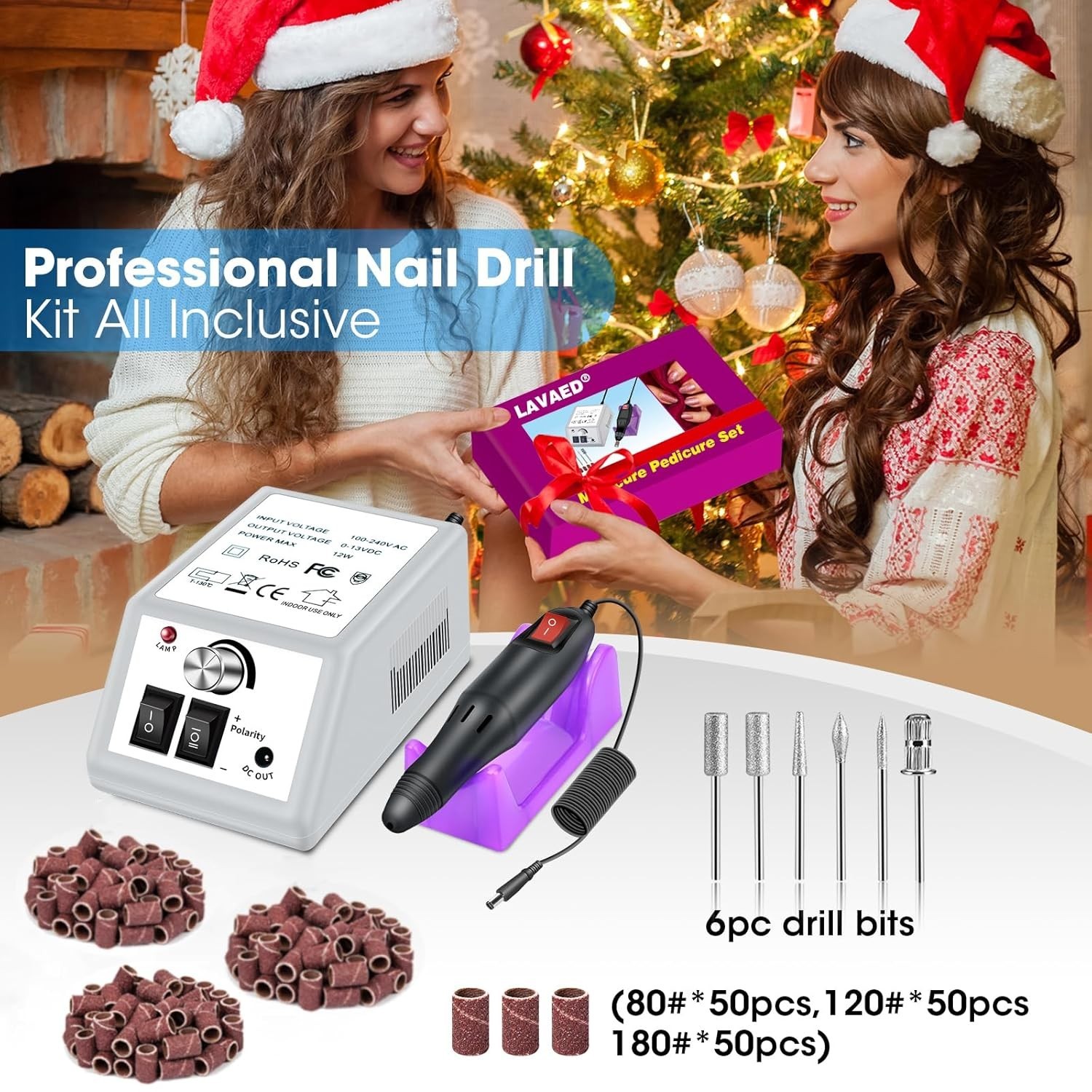 Professional Electric Nail Drill Kit - 156PCS Accessories, Low