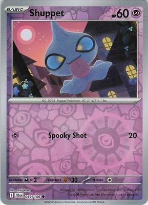 Shuppet Reverse Holo 059/159 Common SV09: Journey Together NM Pokémon