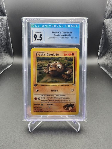 CGC 9.5 Mint, 2000 Gym Heroes, Brock's Geodude 38, Pokemon