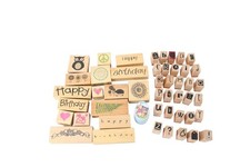 Lot Rubber Stamps Stampede Hampton Art Scrappy Cat All Night Media Vintage 93889