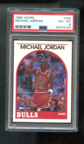 1989-90 Hoops #200 Michael Jordan PSA 8 Graded Basketball Card NBA Bulls 89 1990