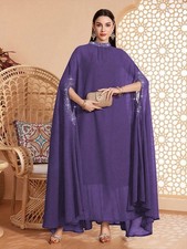 Muslim Women Evening Gown Abaya Long Dress Loose Kaftan Maxi Robe Jalabiya Party