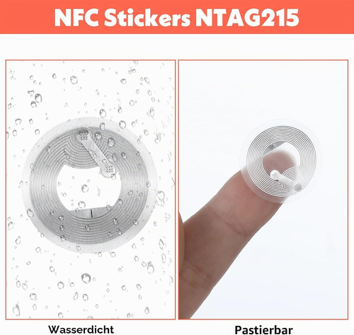 50 Stück NFC Tag Sticker Mit Original Ntag215 Chip Nfc-Tags Transparent RFID Tag - Bild 5 von 9