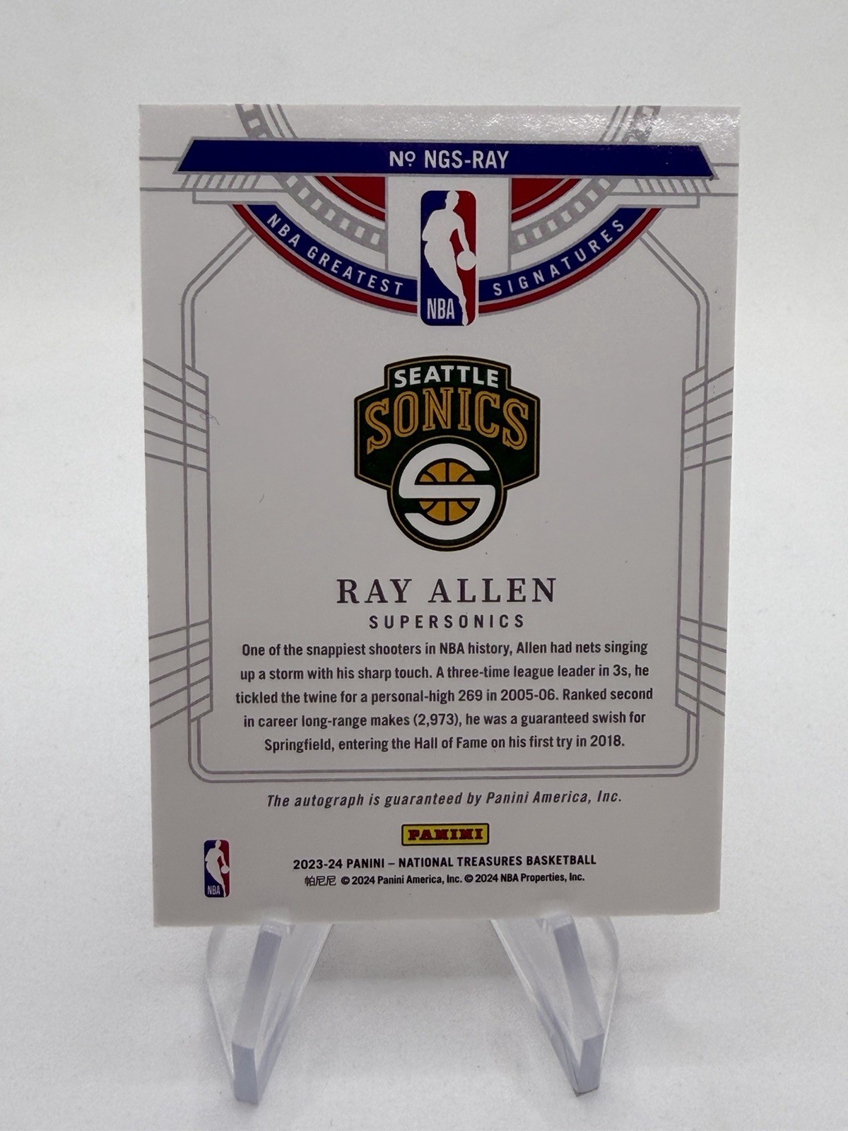 2023-24 National Treasures #NGS-RAY Ray Allen 09/25 NBA Greatest Signatures Auto view 10