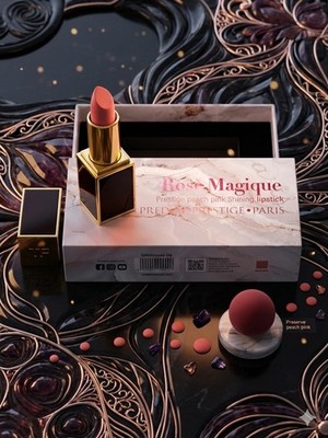 PREDAT PRESTIGE PARIS Rose Magique Peach Pink Shining Lipstick Stick