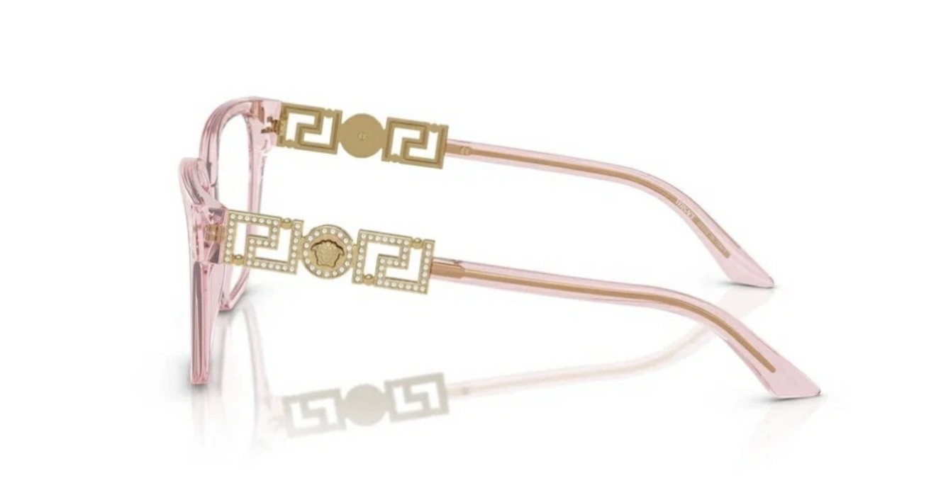 Versace VE3358B 5472 Transparent Pink 54 mm Demo Lens Woman's Eyeglasses  thumbnail 3