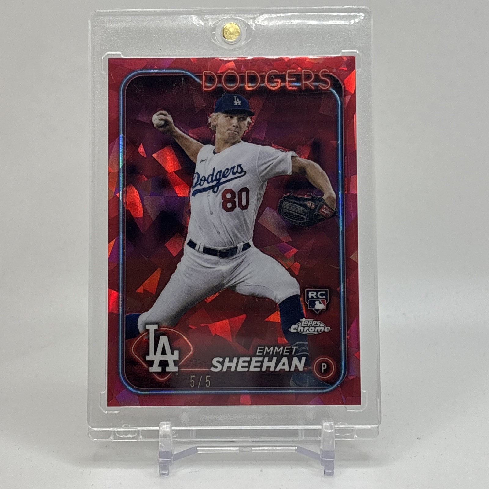 2024 Topps Chrome Sapphire Emmet Sheehan Red Refractor /5 🔥Rookie Card🔥 #283