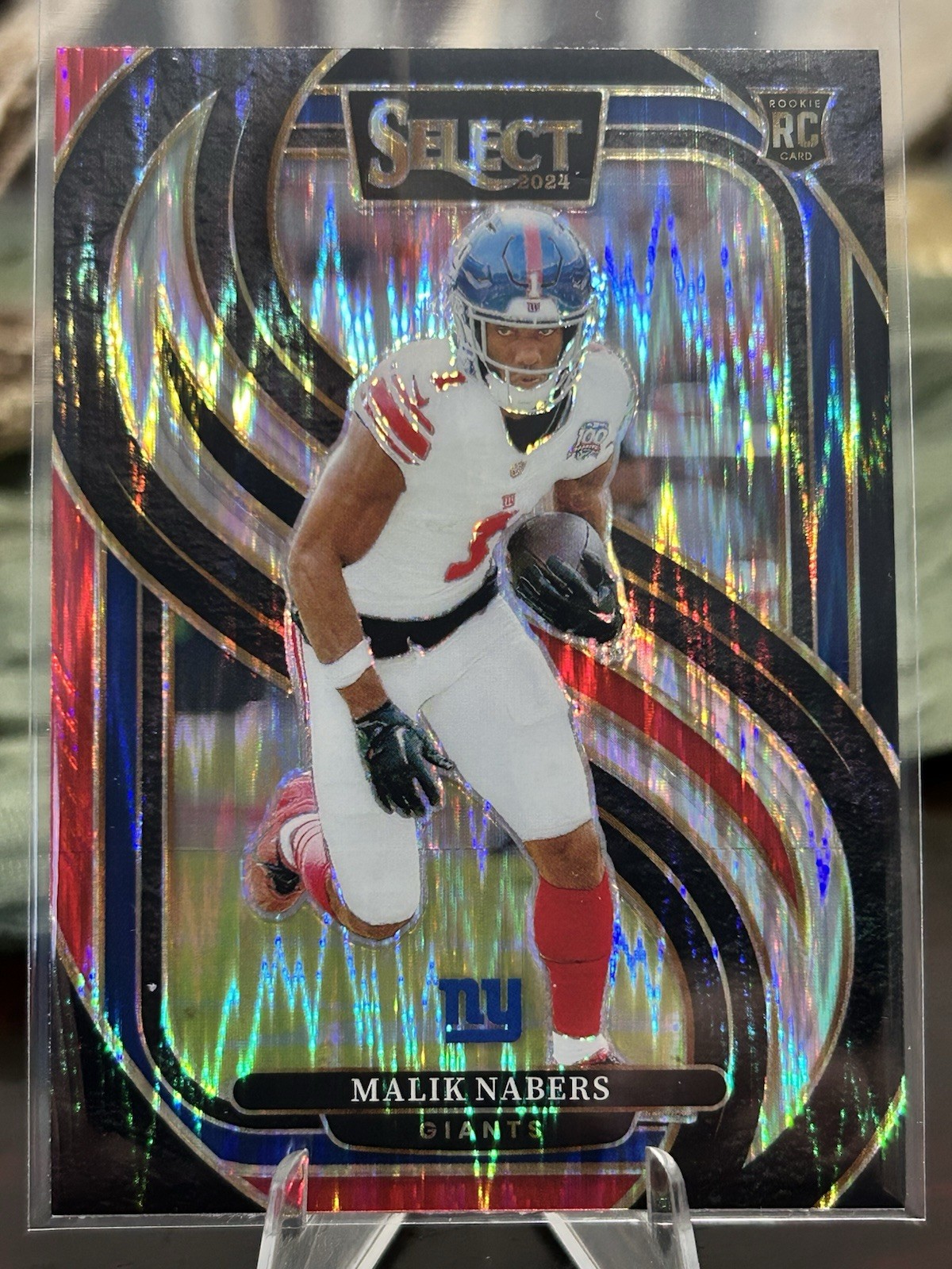 2024  Select - Premier Level Malik Nabers #116 Black & Red Shock Prizm (RC)