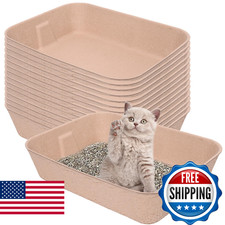 15 Pack Disposable Cat Litter Box, Travel Litter Box,Eco Friendly 100 Recycled
