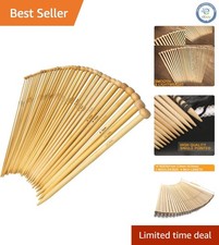 Smooth 36PCS Bamboo Knitting Needles Set - Various Sizes for Creative Projects