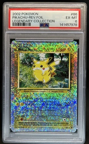 2002 Pokemon Legendary Collection Pikachu Reverse Holo #86/110 PSA 6
