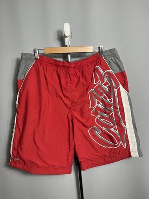 nike cor72z shorts cortez nylon herren rot grau vintage sweat Gr XXL
