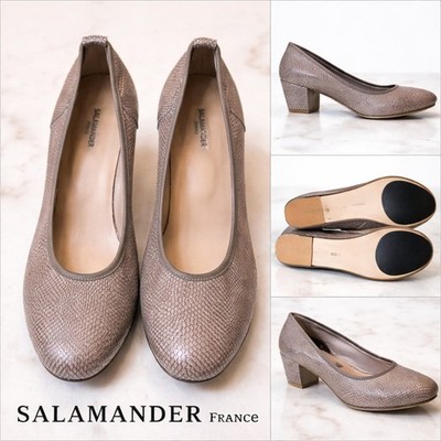 Salamander France Reptile Embossed Leather Pumps Block Heel EU 40 US 9