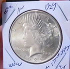 PEACE SILVER DOLLAR 1924 GEM BU MS++++++ HIGH GRADE PQ FROM OBW ROLL