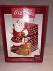 Vintage 2005 Coca Cola Coke Cookie Jar Santa Fireplace Gibson Toys Train NEW