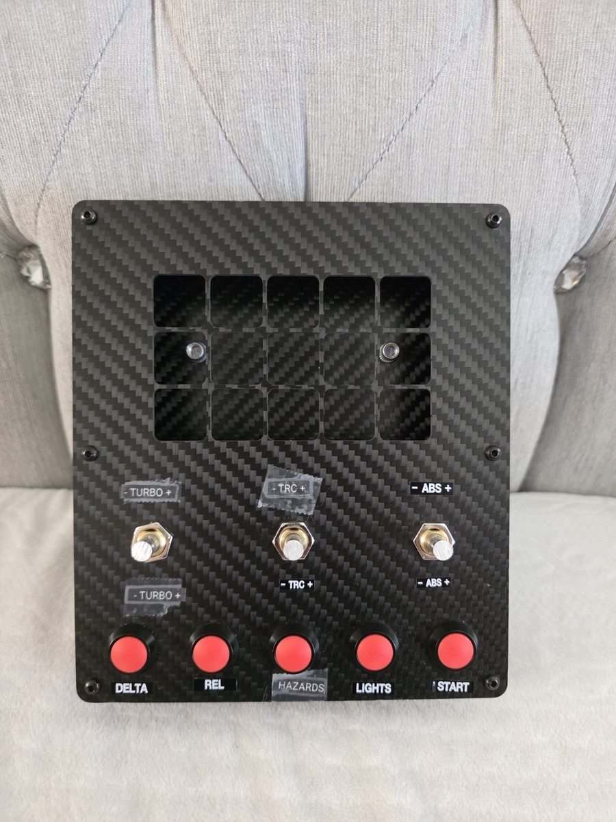 Apex Sim Racing Race Deck Button Box USB – Carbon Fiber Panel w