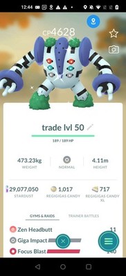 Pokémon Go Trade Shiny Regigigas Level 50 & 3 Moves - 1 mill dust trade