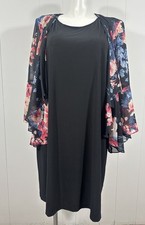 Tiana B. Womens Plus 22W Dress And Floral Kimono 2 In 1 Career Office