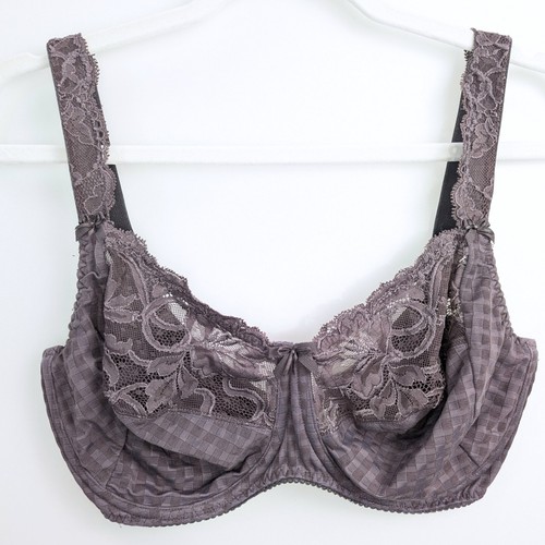 Prima Donna Madison Full Cup Underwire Bra 36G Taupe Lace Checkered PrimaDonna