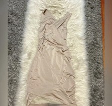 Beige Runched Mini Dress Size:M fit S