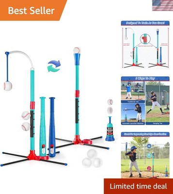 3-in-1 T Ball Set for Kids: Hanging Batting Tee + T Ball Stand Set Auto BaseB...