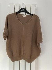 Munrospun Pure Cotton Jumper Size M UK 12 14 Textured Knit Batwing Waist Length