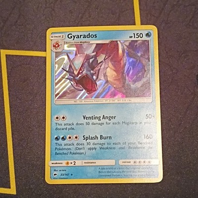 Pokemon TCG Sm-Burning Shadows Gyarados 33/147 2017 150 HP Holo Rare Eng