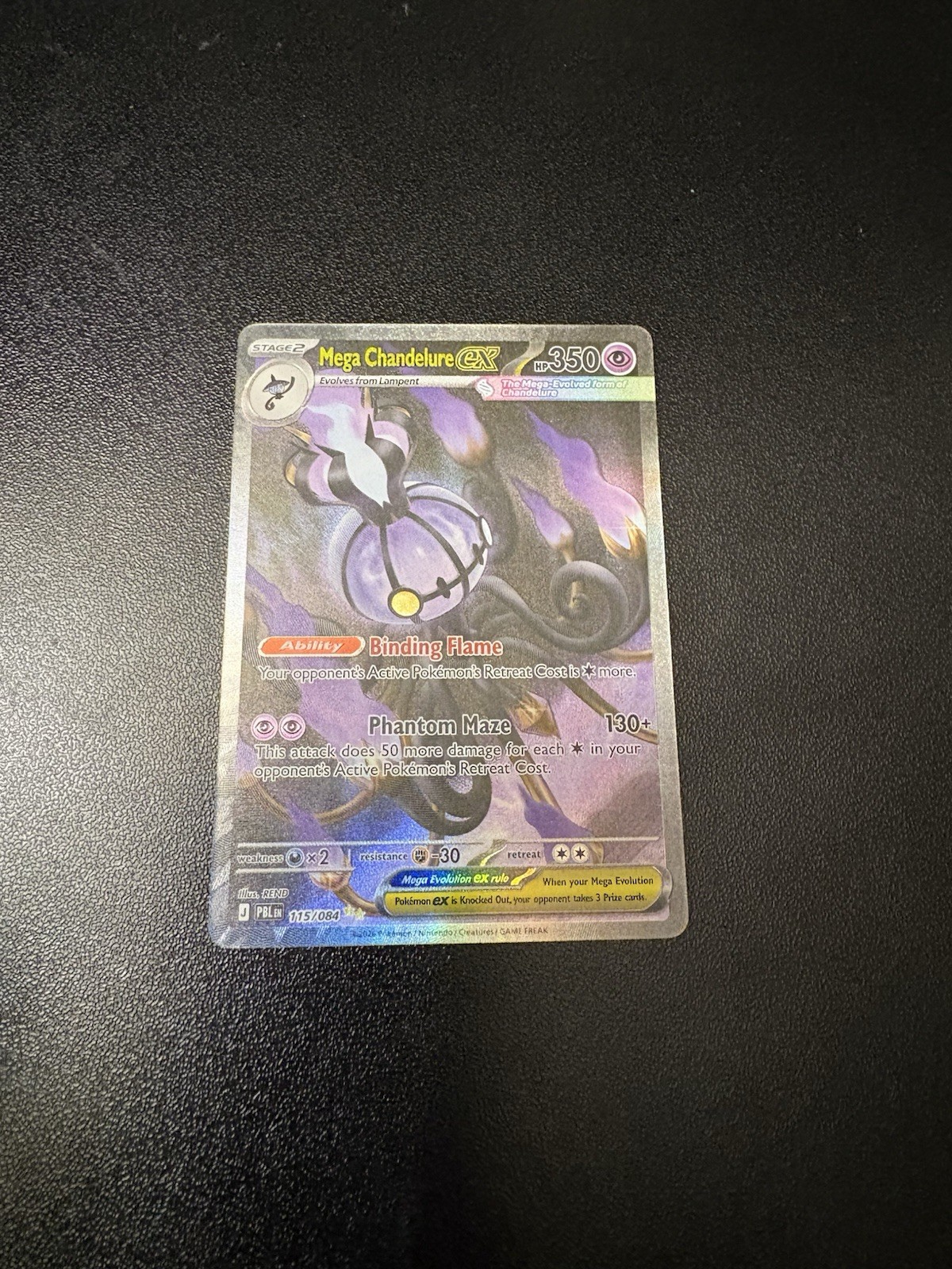 Mega Chandelure Ex - 115/084 - Pokemon TCG - Pitch Black