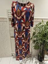 Size 18 (Fits 16 Better) Biba Long Dress Ruched Sides Asymmetric Hem VGC