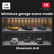 Diorama 1:18 Garage Model 5 Parking Space LED Lighting Model Car Display Gift US