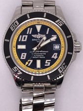 Authentic Breitling Superocean Steel A17364 Date Automatic Black Dial 42mm Men'