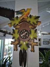 Colorful 1-day Cuckoo Clock Refurbished And Working
