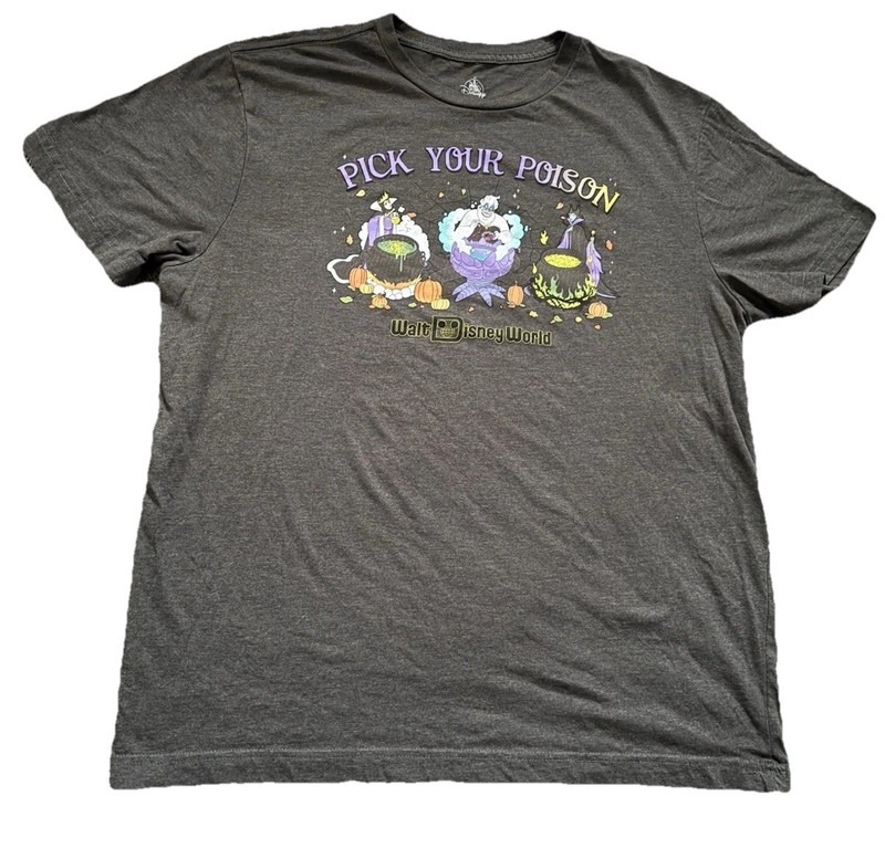 Disney Parks Ursula Pick Your Poison T-Shirt Adult Large Gray Walt Disney World